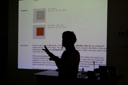 Emanuele Mazza explaining processing  - small